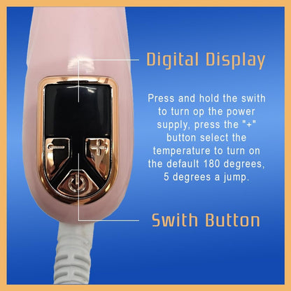 SdBeauty 1 Inch Automatic Rotating Curling Iron – Ceramic Barrel, Adjustable Heat, Pink & Gold – Creates Smooth, Long-Lasting Waves Without Pulling or Tangling