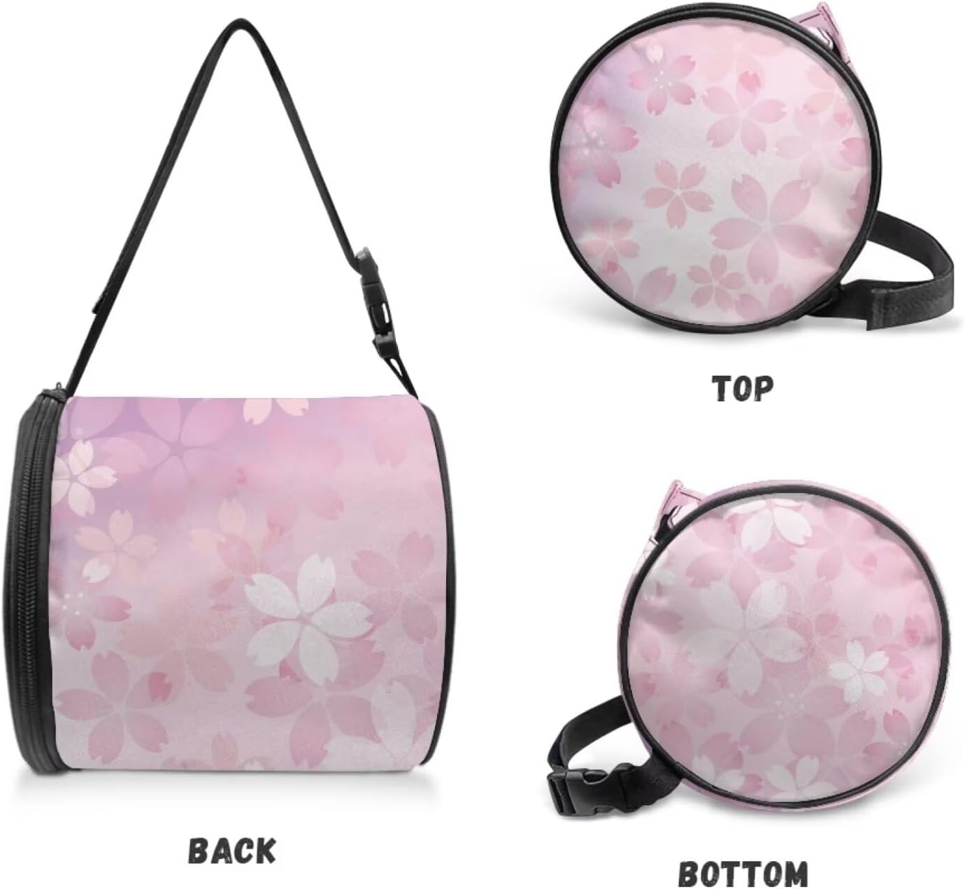 Pink Bathroom Hanging Toilet Paper Tissue Holder Wall Mounted Tissue Towel Roll Holder with Adjustable Strap Easy Installation,Cherry Blossom