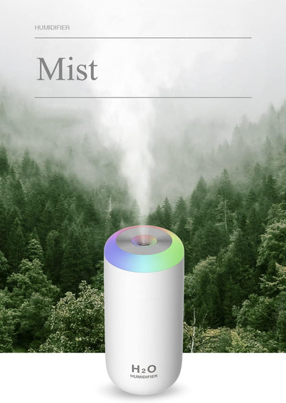 Mini Humidifier, 350ml Small Humidifier for bedroom, desk, portable, travel, plant (Pink)