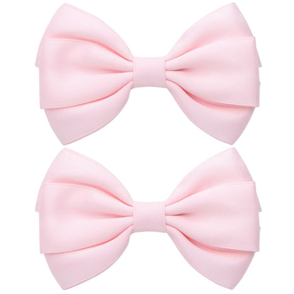 4.5 Inches Hair Bows for Girls Thick Ribbon Boutique Alligator Clips Hair Accessories for Baby Girls Toddlers Kids Teens 2 Pcs (Light Pink)