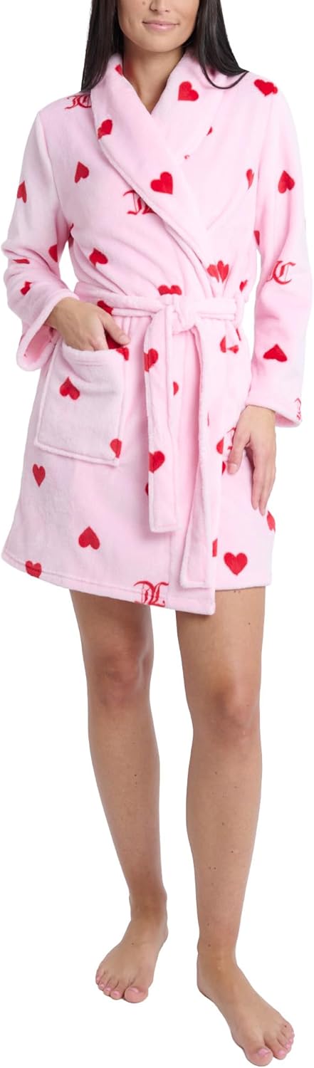 Juicy Couture Women's Super Soft Luxe Plush Shawl Collar Robe