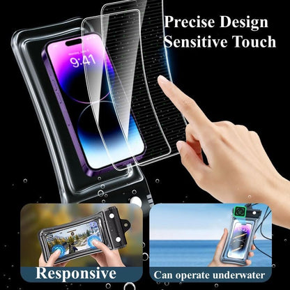 Waterproof Phone Pouch,Floatable Waterproof Phone Pouch with Touchscreen,Universal IPX8 Waterproof Cell Phone Case,Underwater Photography,for Swimming,Rafting,Diving,for All Models (Pink)