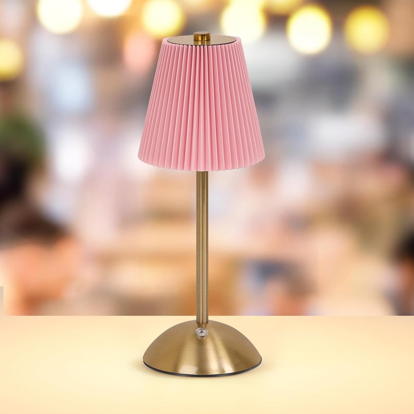 Red Table Lamps ,Small Gold Table Lamp 12 Inch for Girl's Bedroom Cute Coquette Table Lamp with Fabric Shade Modern Decorative Bedside Light Small Princess Desk Lighting Boho Living Room (Gold+pink)