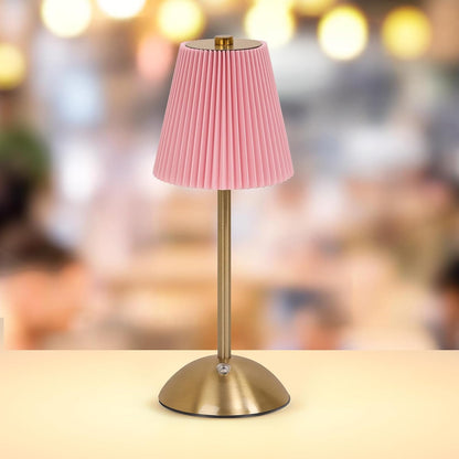 Red Table Lamps ,Small Gold Table Lamp 12 Inch for Girl's Bedroom Cute Coquette Table Lamp with Fabric Shade Modern Decorative Bedside Light Small Princess Desk Lighting Boho Living Room (Gold+pink)