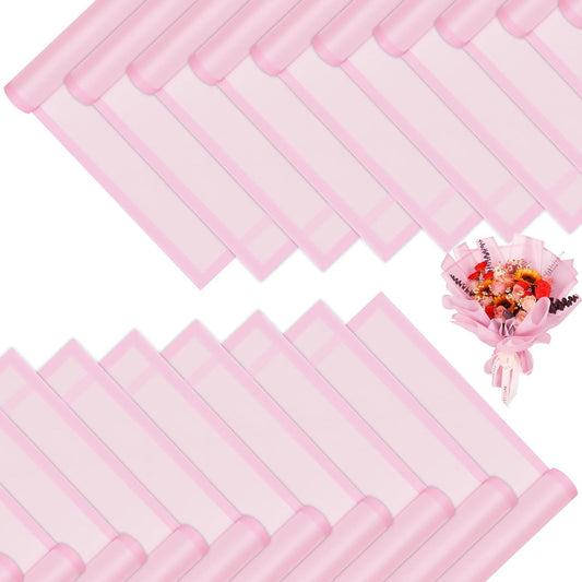 DEWJDFSC 20 Sheets Flower Wrapping Paper,Waterproof Floral Korean Bouquet Wrapping Paper, Florist Supplies, Suitable for Flowers Gift Packaging (Pink)