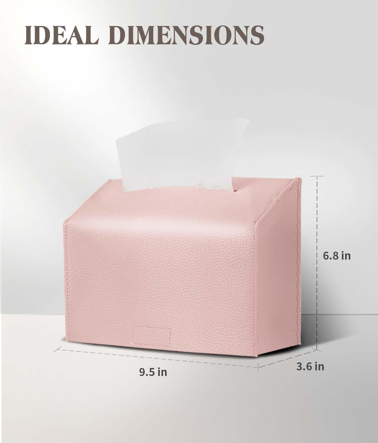 Livelab Paper Towels Cover Compatible with Kleenex Disposable Paper Hand Towels, PU Leather Tissue Box Holder Dispenser for Tabletop, Bathroom, Car, Office (LightPink)