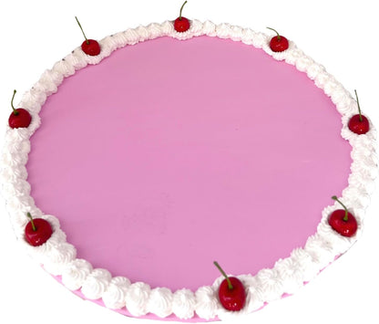 Drippin Spice Retro Pink Cherry Faux Cake Tray, Handmade Decorative Vanity Tray, Coquette Aesthetic Room Decor, Cute Jewelry & Perfume Organizer, Girly Dessert Display Plate, XL 15.75 Inch