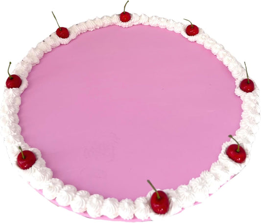 Drippin Spice Retro Pink Cherry Faux Cake Tray, Handmade Decorative Vanity Tray, Coquette Aesthetic Room Decor, Cute Jewelry & Perfume Organizer, Girly Dessert Display Plate, XL 15.75 Inch