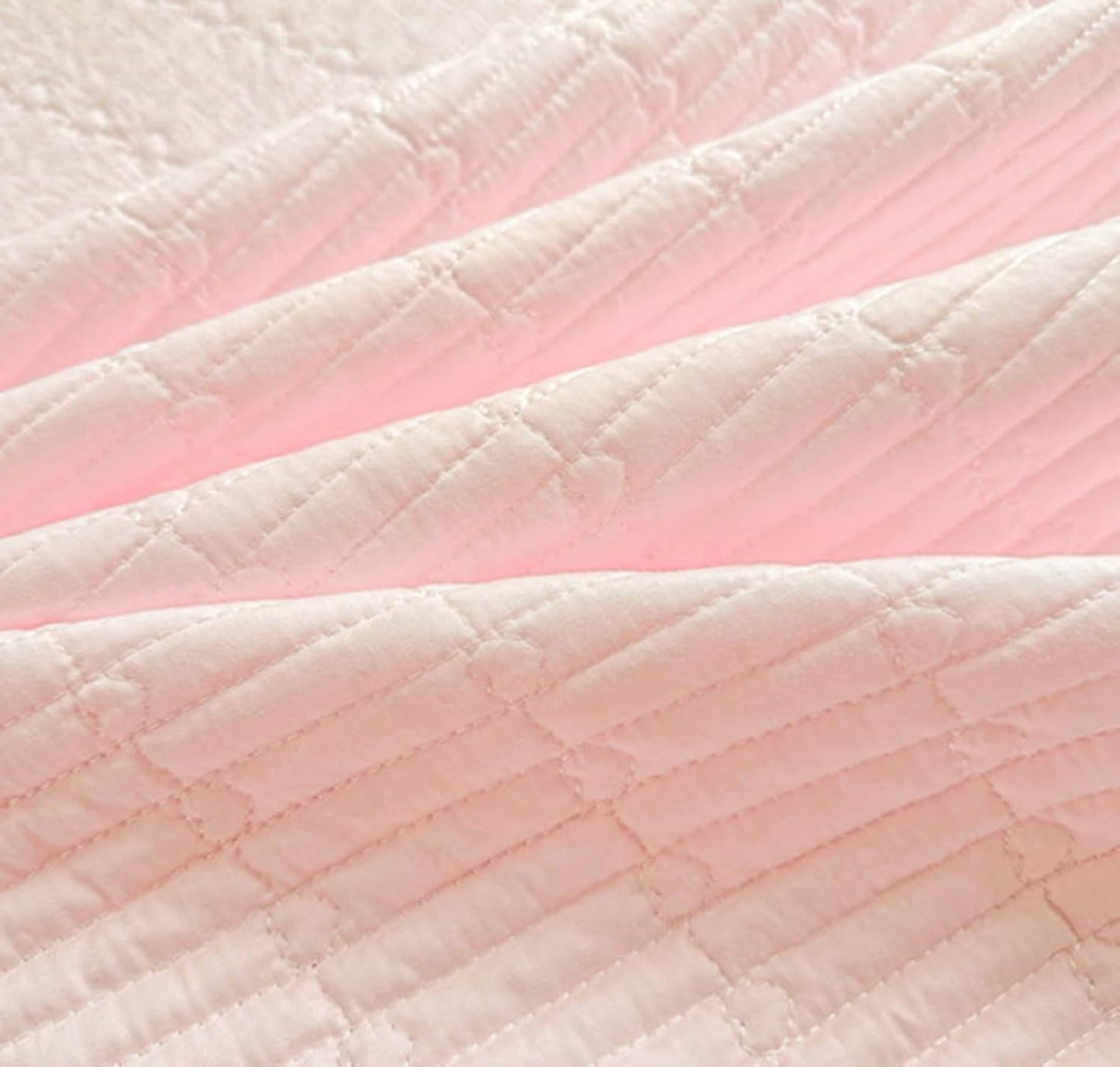 100% Cotton Ruffle Pillow Case, Pack of 2 Lace Ruffled Pillow Covers, Soft Quilted Pillowcase Decorative Pillow Shams for Bed (Pink)