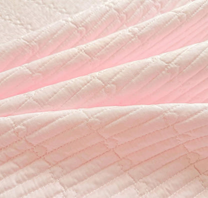 2 Pack Lace Ruffle Pillow Covers Standard Size, 100% Cotton Ruffle Pillow Case, Soft Quilted Pillowcase Decorative Pillows Shams, Shabby Chic Pillows Cases(Pink)