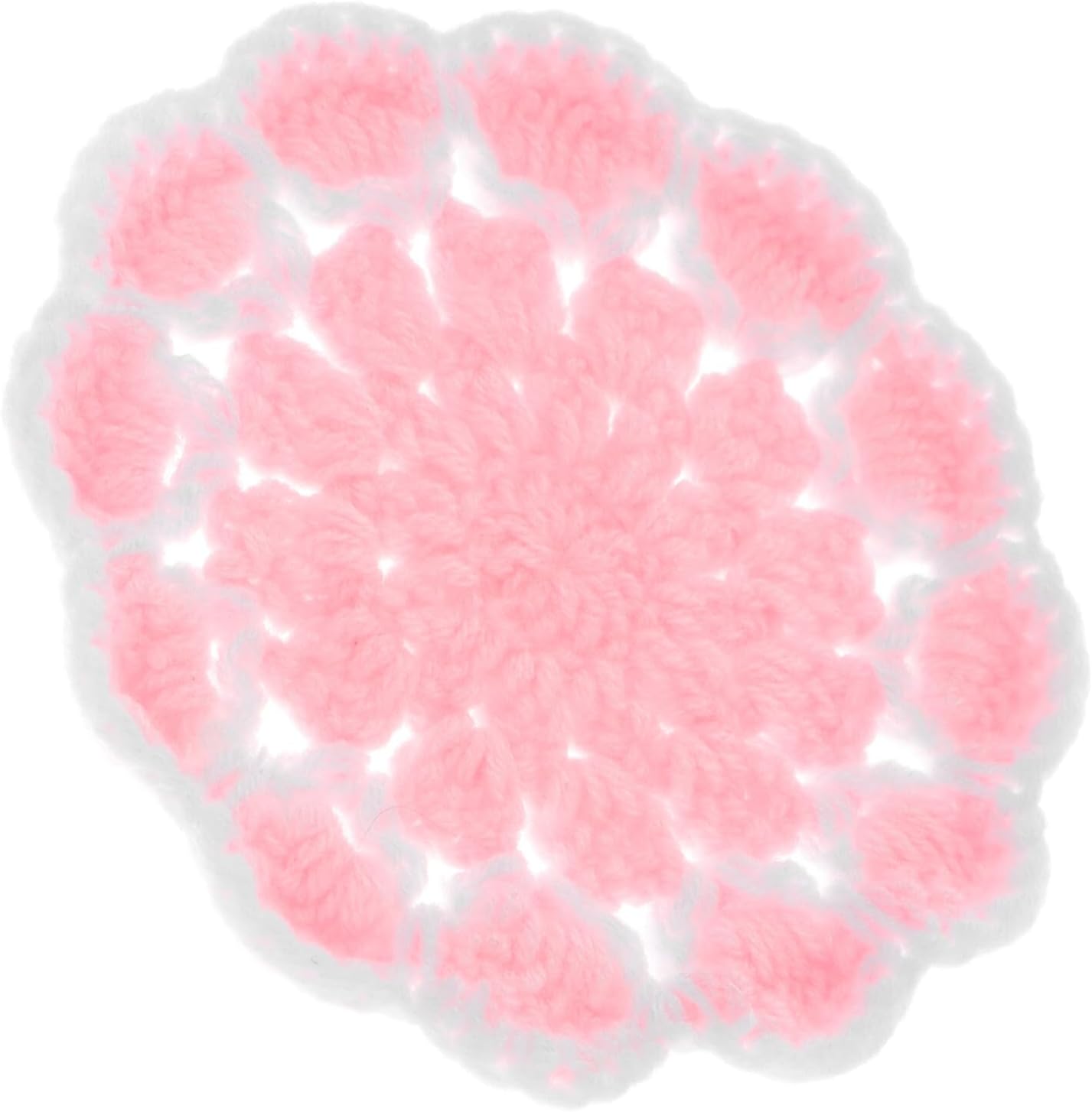 Happyyami Knitted Flower Coasters Crochet Cup Mats Light Pink Crochet Drink Coaster Heat Insulation Protective Pads for Home Desk Use