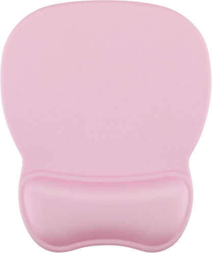 MROCO Ergonomic Mouse Pad with Gel Wrist Rest, Smooth Wrist Support Surface, Non-Slip PU Base for Pain Relief, Comfortable Mousepad for Computer, Laptop, Office & Home, 9.4 x 8.1 in, Pale Pink