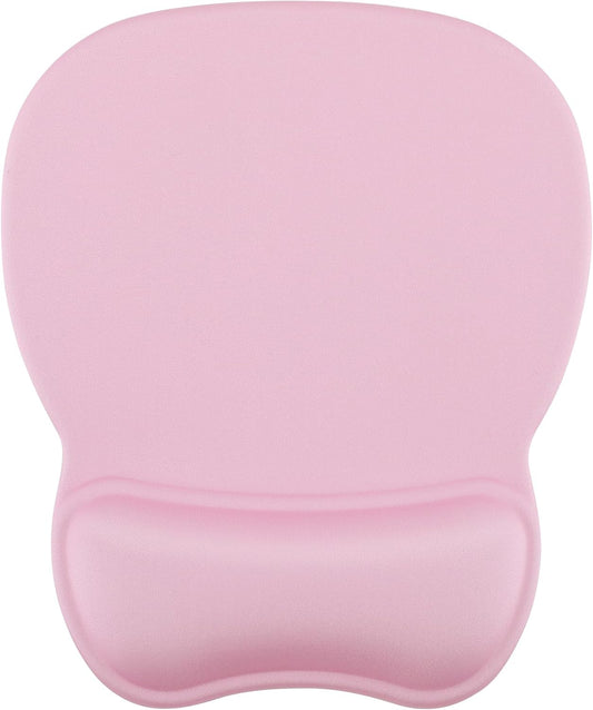 MROCO Ergonomic Mouse Pad with Gel Wrist Rest, Smooth Wrist Support Surface, Non-Slip PU Base for Pain Relief, Comfortable Mousepad for Computer, Laptop, Office & Home, 9.4 x 8.1 in, Pale Pink