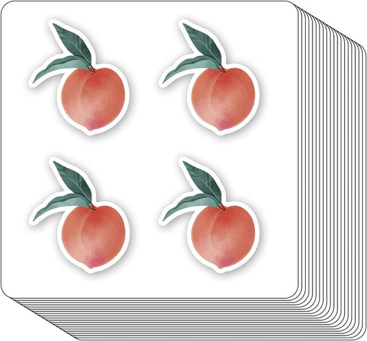 Peach Fruit Stickers 1in for Scrapbooking, Arts, Craft, Kids DIY, Journals 80-Pack