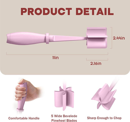 Meat Chopper, Hamburger Grinder, Premium Heat Resistant Smasher for Ground Beef, Burger Grinder Nylon Potato Mix Tool-Pink