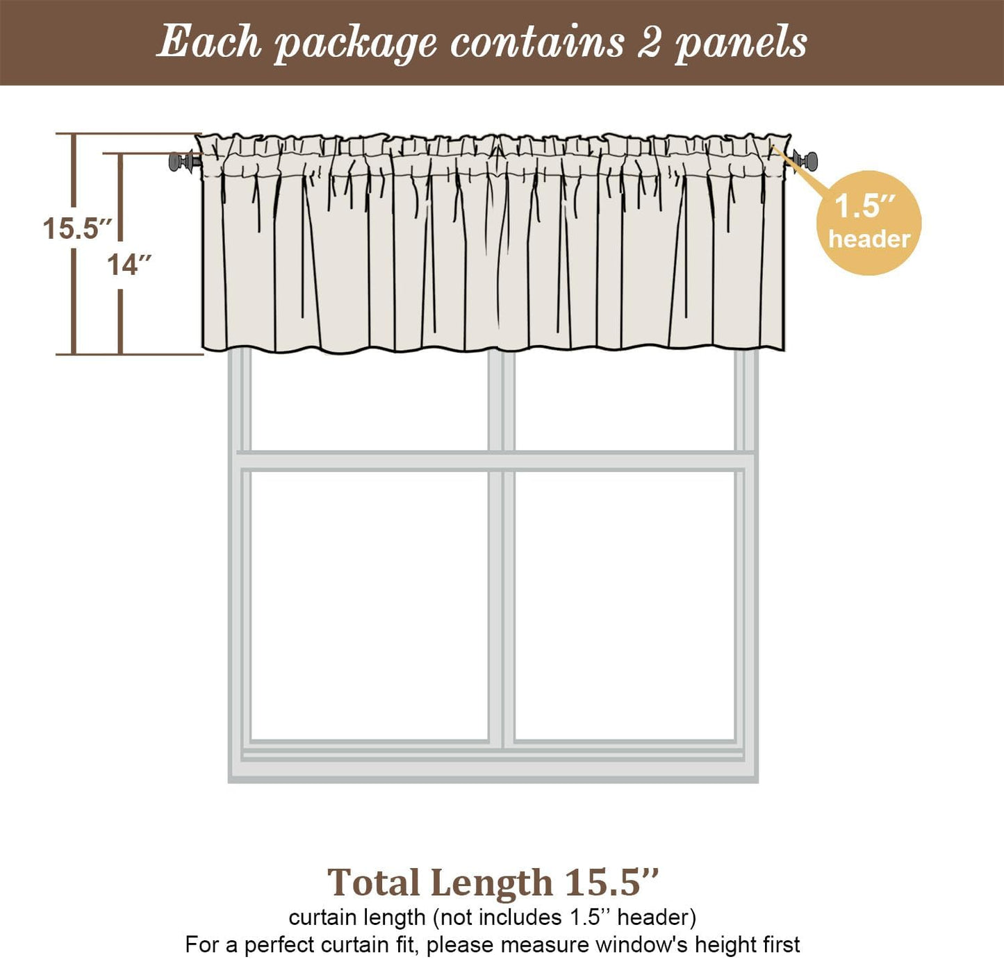 Chyhomenyc Blush Pink Valances for Window, Room Darkening Short Curtains for Kitchen Bedroom Living Room, Rod Pocket Top Small Window Treatment Valance RV Bunk Panels, 40Wx14L, 2 Pieces
