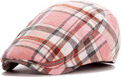 Men's Newsboy Cap, Ivy Style Gatsby Flat Cap, Adjustable Irish Cabbie Ivy Driving Hunting Cap.