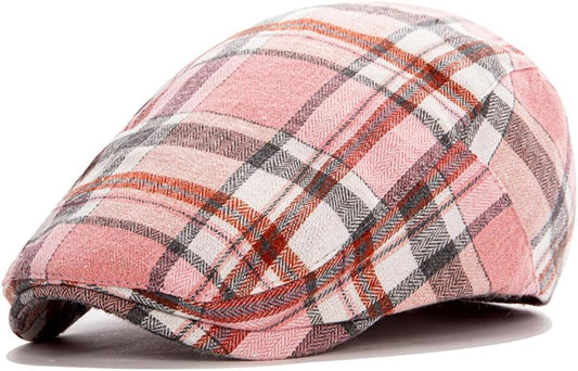 Men's Newsboy Cap, Ivy Style Gatsby Flat Cap, Adjustable Irish Cabbie Ivy Driving Hunting Cap.