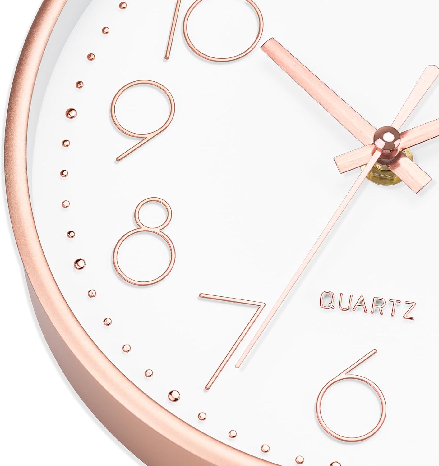 Foxtop 8 Inch Wall Clock Modern Small Wall Clocks Battery Operated Silent Non-Ticking Round Quartz Rose Gold Wall Clock for Office Bedroom Kitchen Home School