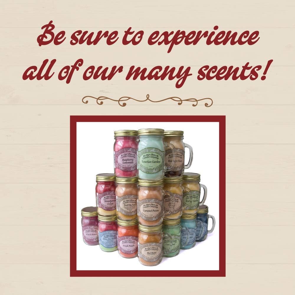 Our Own Candle Company, Fresh Peach Scented Mason Jar Candle, 100 Hour Burn Time, 13 Ounces