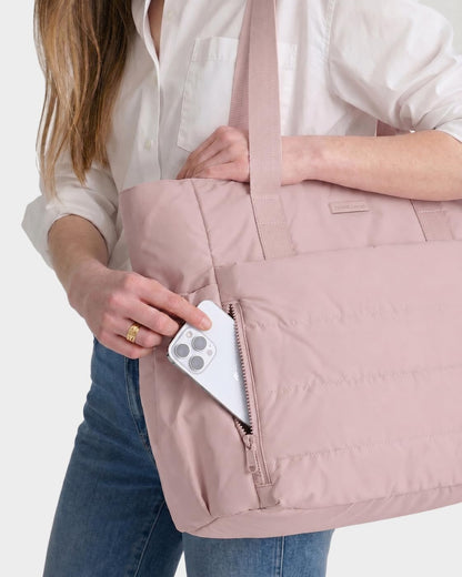 NISHEL Travel Puffy Tote Bag For Women, Ultra-Lightweight Large Tote Purse For Office Day And a Short Weekend Getaway