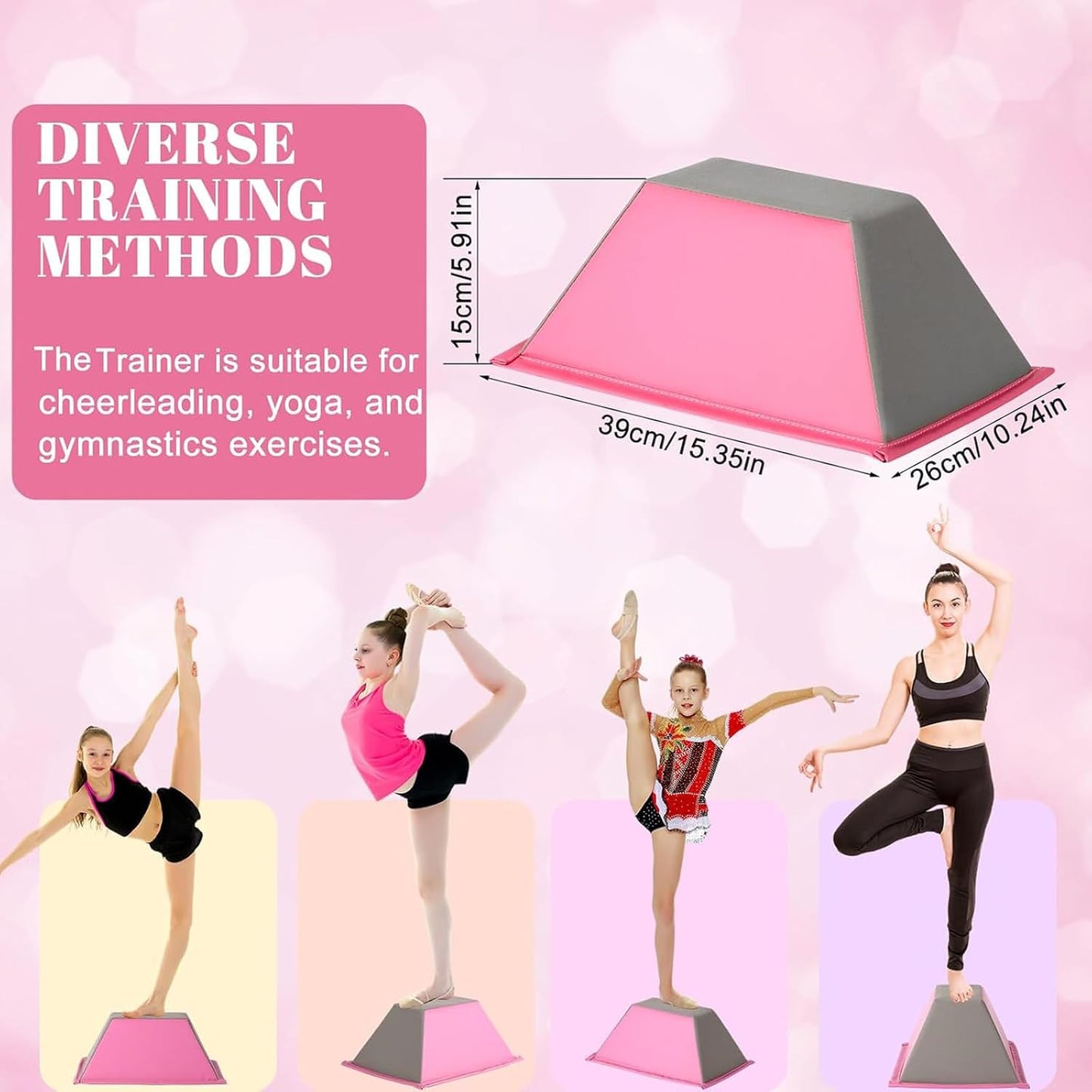 Seenelling 7pcs Stunt Cheer Flyer Training Set, PU Non-slip Flyer Stand, Lightweight Cheerleading Equipment, Stretch Strap, Rotating Board, Ankle Strap, Core Strength Balance Training