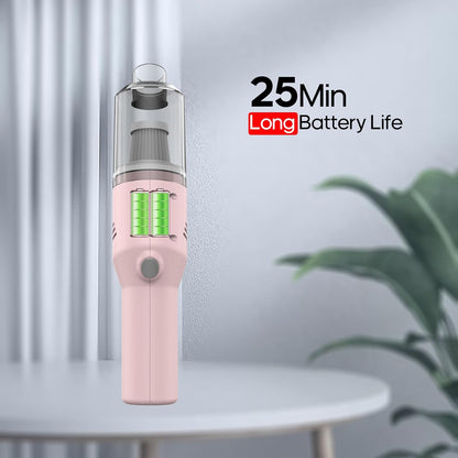 Auloea Portable Mini Car Vacuum Cleaner Pink, High Power Cordless(400g) Handheld Rechargeable Vacuum Cleaner for Desk V06