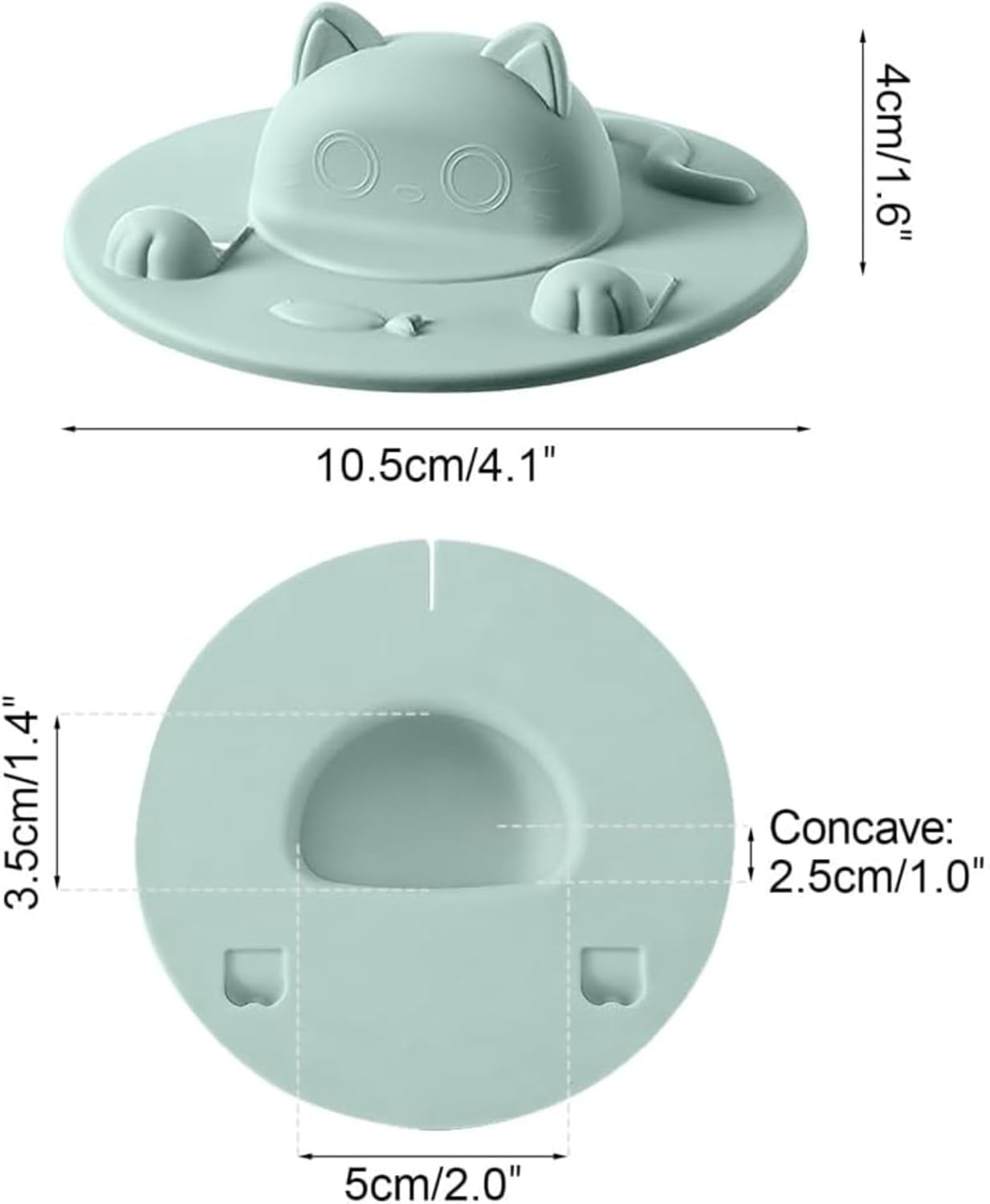 Tea Bag Mug Topper, Cat-Designed Silicone Cup Cover, Tea Bag Holder Lid for Coffee Milk Tea Mug (6-Light Pink)