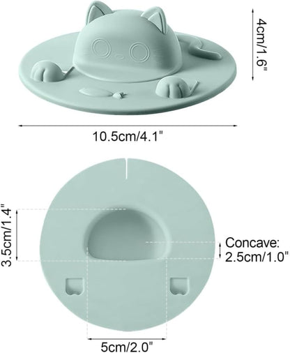 Tea Bag Mug Topper, Cat-Designed Silicone Cup Cover, Tea Bag Holder Lid for Coffee Milk Tea Mug (6-Light Pink)