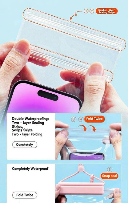 1PCS Waterproof Phone Case - Universal Fit for iPhone 14/13/12 & Android Phones - Submersible Up to 100ft for Kayaking, Fishing, Rain,etc.(Black/White/Pink) (Pink)
