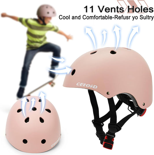 Kids Bike Helmet,Toddler Skateboard Helmets for Ages 2-3-5-8-14 Years Boys Girls，Adjustable Multi-Sport Bicycle Skateboarding Football Roller Skating Scooter Rollerblade Balance Bike Helmet