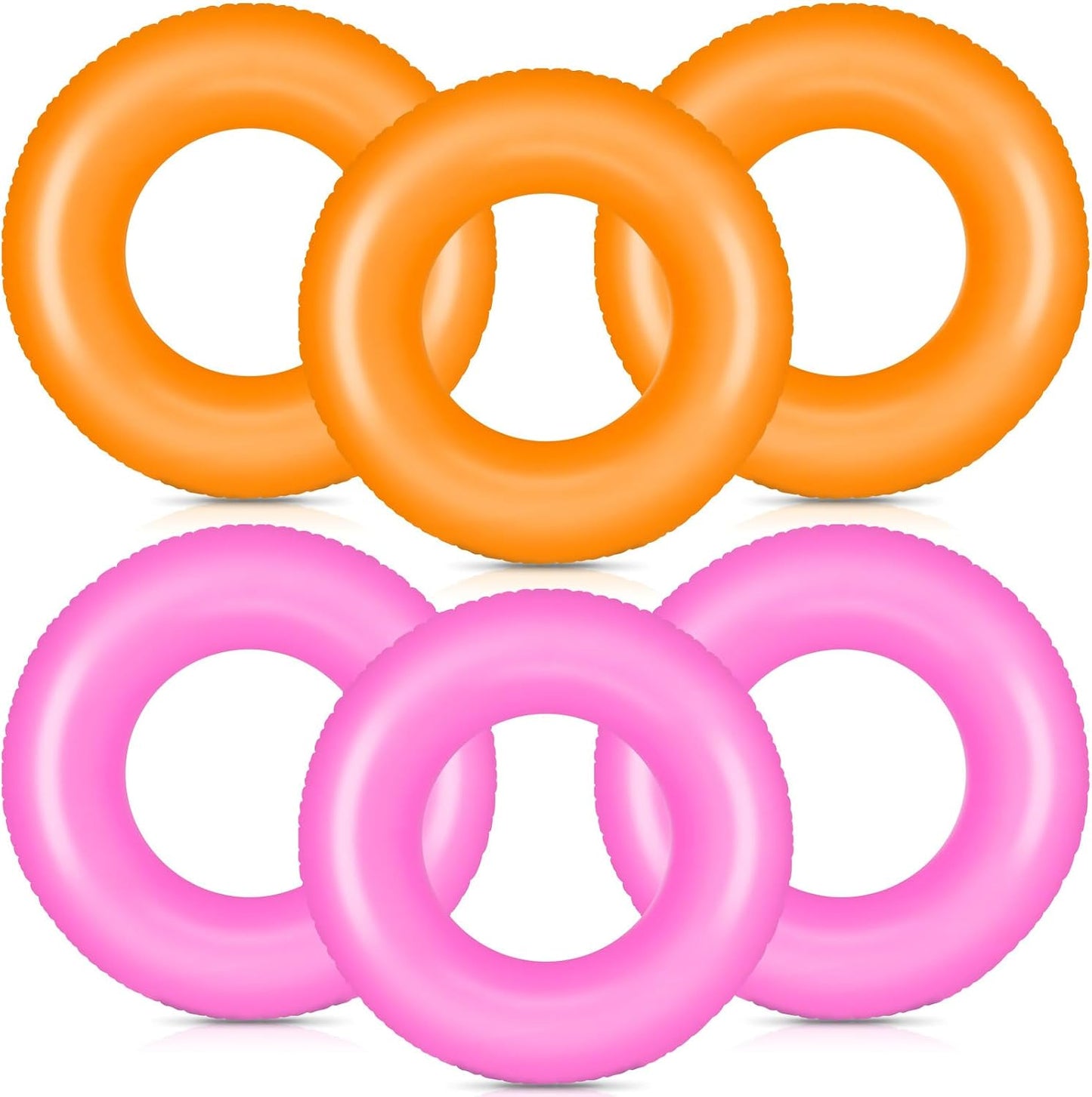 6 Pcs Inflatable Pool Floats Adult Inflatable Swimming Rings Bulk Pool Floats Inner Tubes Raft for Beach, Summer, Holiday, Bachelorette Party Decorations