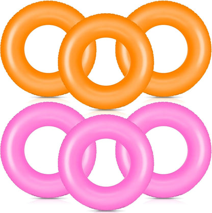 6 Pcs Inflatable Pool Floats Adult Inflatable Swimming Rings Bulk Pool Floats Inner Tubes Raft for Beach, Summer, Holiday, Bachelorette Party Decorations