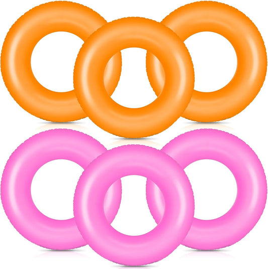 6 Pcs Inflatable Pool Floats Adult Inflatable Swimming Rings Bulk Pool Floats Inner Tubes Raft for Beach, Summer, Holiday, Bachelorette Party Decorations