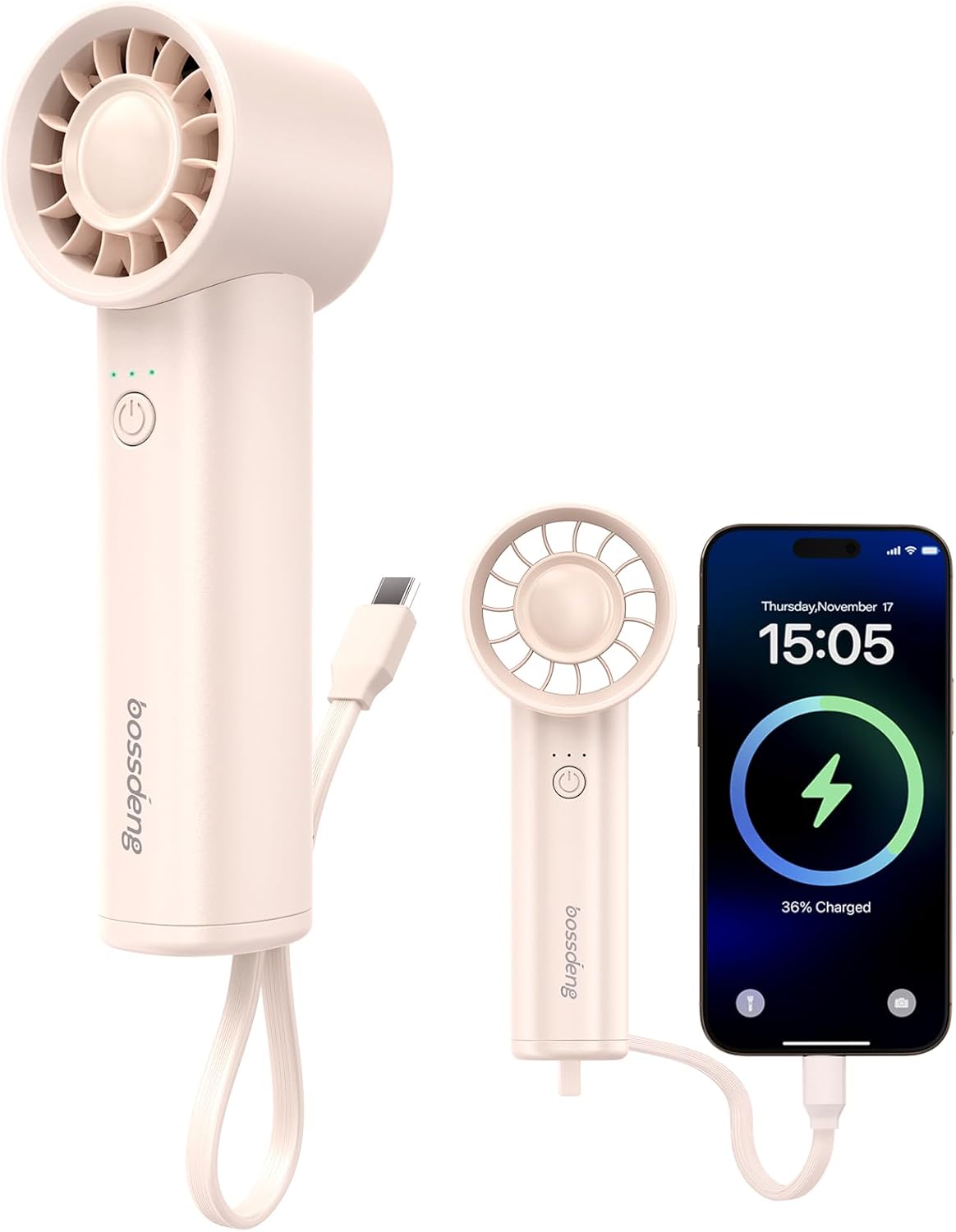 Portable Handheld Fan with Power Bank(High-Speed),3 IN 1 USB-C Rechargeable Mini Personal Fan with Flashlight,Small Size for Outdoor/Travel/Beach/Concerts/Summer.Gifts for Girl,Women.Pink