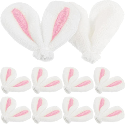 NUOBESTY 20pcs DIY Hair Pins Easter Rabbit Ears Clips Decor, Mini Bunny Ear Hair Accessories Easter Crafts Bunny for Party, Crafting, Plush, Women and Girls (Pink)