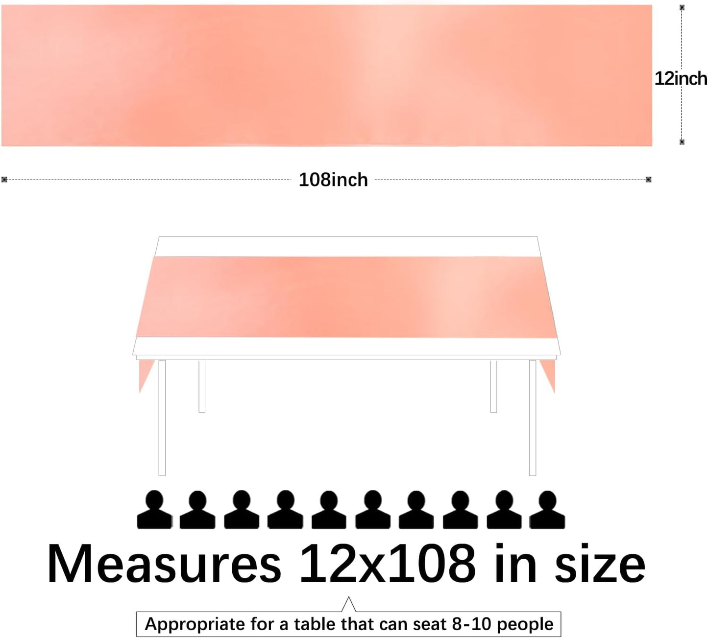 B-Cool Rose Gold Table Runner Satin Table Runners Wedding Table Runner Silk Smooth Fabric for Wedding Party Decorations 5 Packs 12x108 inch