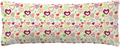 Valentine's Day Throw Pillow Covers, Heart Love Modern Country Light Yellow Soft Breathable Pillow Cases with Invisible Zipper for Sleeping, Long Body Pillowcases for Couch Bed Sofa Chair 20x54 Inches