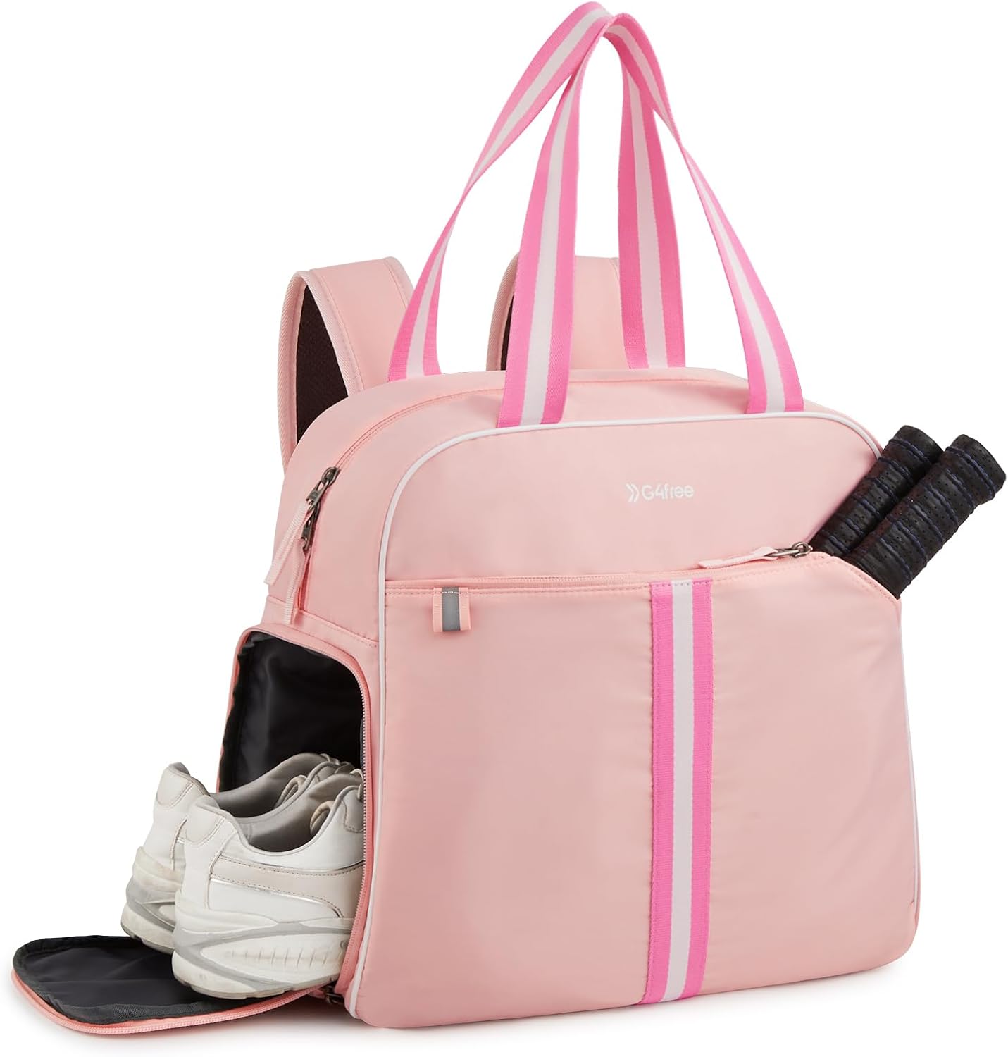 G4Free Pickleball Tote Bag for Women with Shoe Compartment, Fits 2 Paddles
