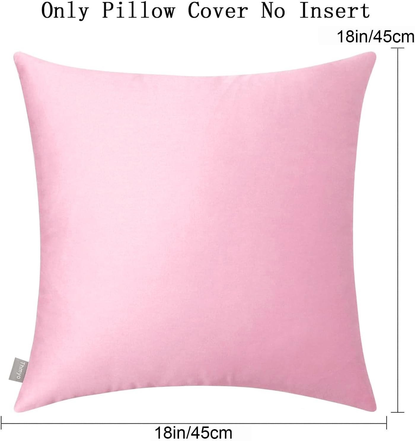 Thmyo 4-Pack 100% Cotton Comfortable Solid Decorative Throw Pillow Case Square Cushion Cover Pillowcases Sublimation Blank DIY Pillow Covers for Sofa(Only Covers, No Pillows)(18x18 inch/45x45cm,Pink)
