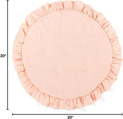 Lush Decor Baby Round Ruffle Play Mat 36" Diameter Blush - Tummy Time Mat - Pink Playmat - Baby Play Mats for Floor - Girl Nursery Decor