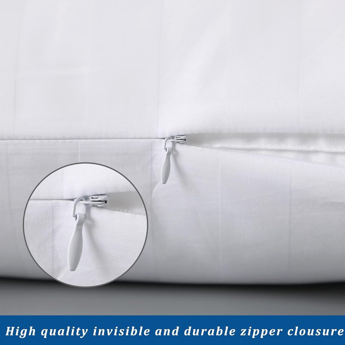 Standard 20x26 Zipper Closure Pillow Cover Authentic Soft 100% Cotton Hidden Zipper Pillowcases Set of 2-Piece Standard Size Hotel Quality (Stripe, Peach)