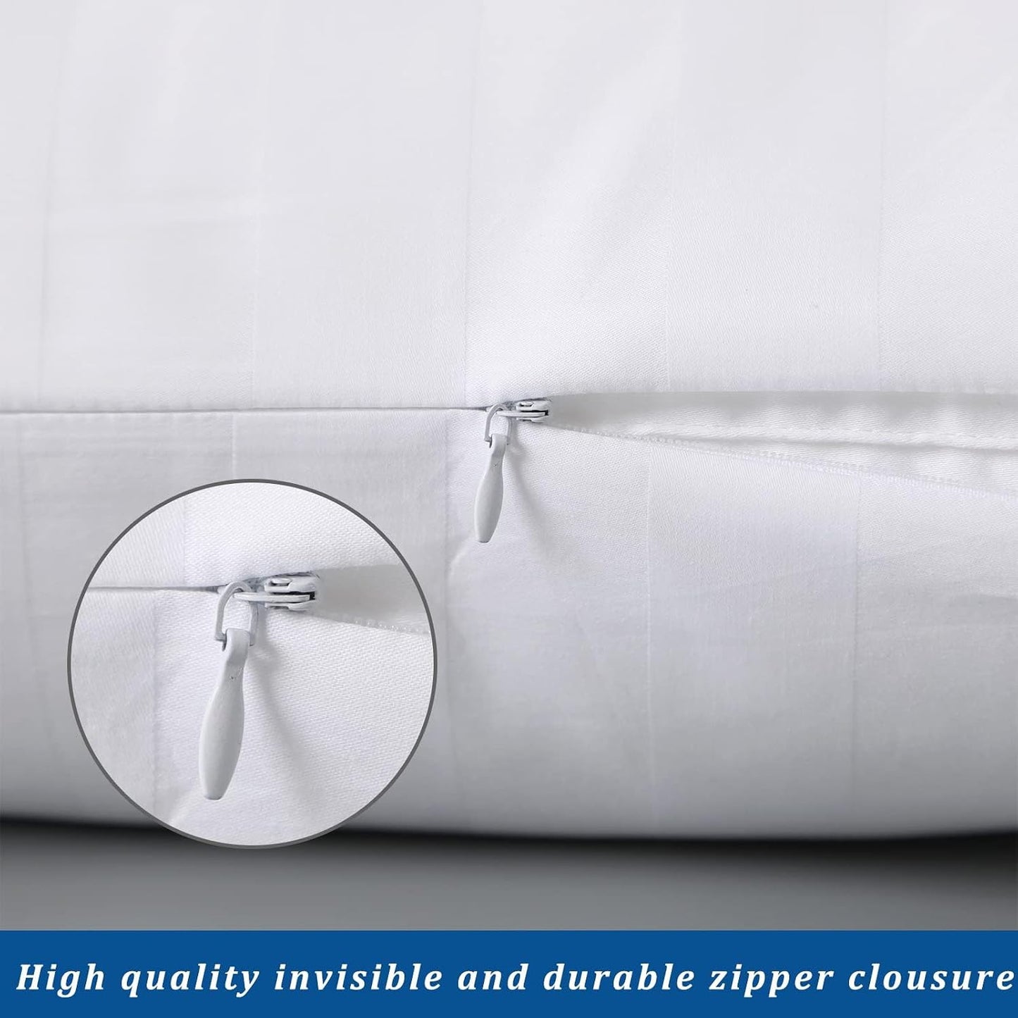 1000-TC Combed Cotton Standard (20x26) Pillowcases - Set of 2 - Pillow Cases 20x26 Pillow Covers - Zipper Closure Pillowcases, (Stripe, Peach)