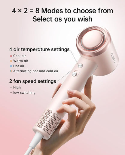 Hair Dryer with Diffuser, CONFU Hair Dryers for Women, Diffuser Hair Dryer High Speed Professional Ionic Blow Dryer for Fast Drying, Hair for Curly Hair for Home Travel