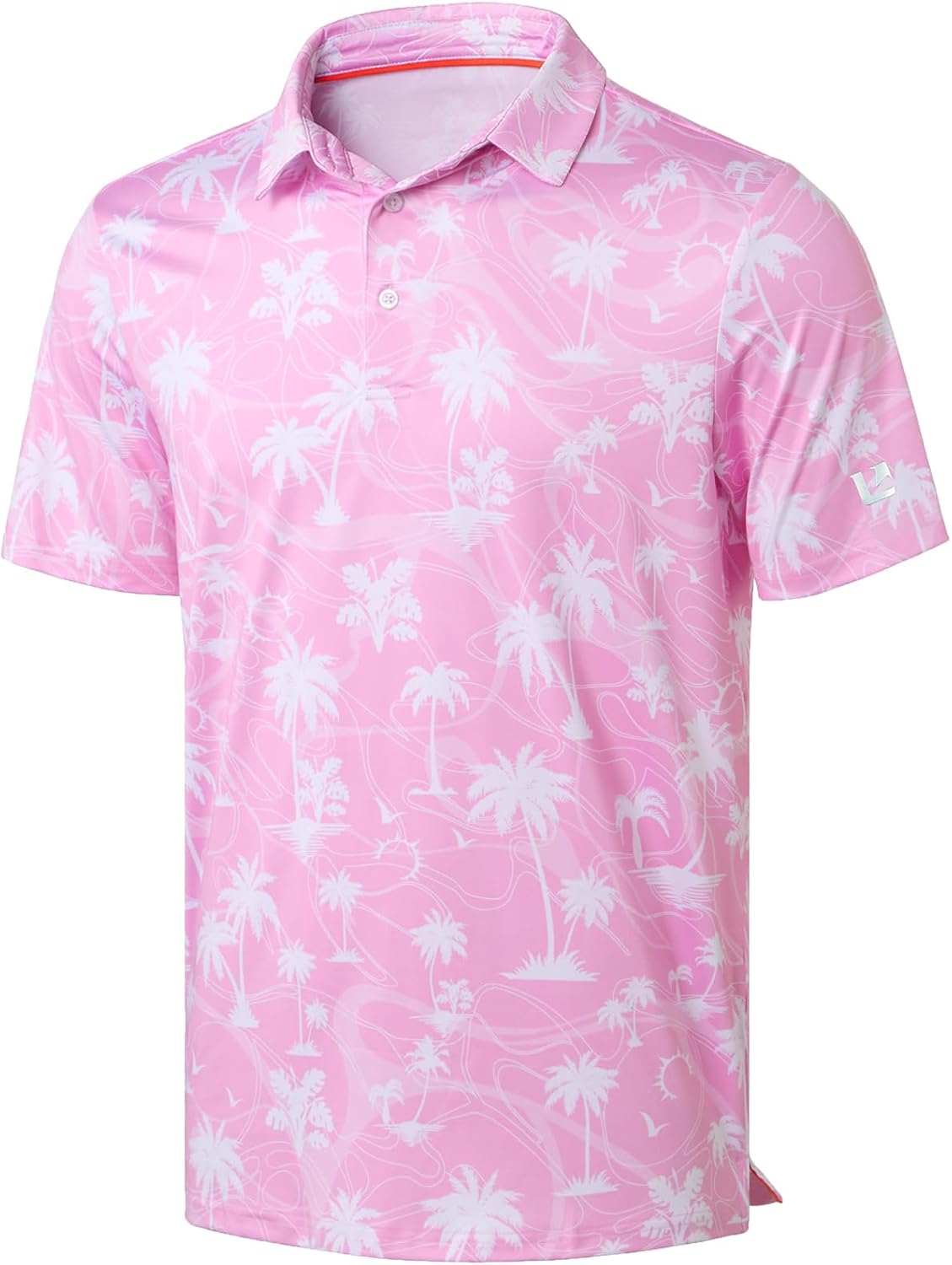 Golf Shirts for Men Dry Fit Performance Short Sleeve Print Moisture Wicking Polo Shirt