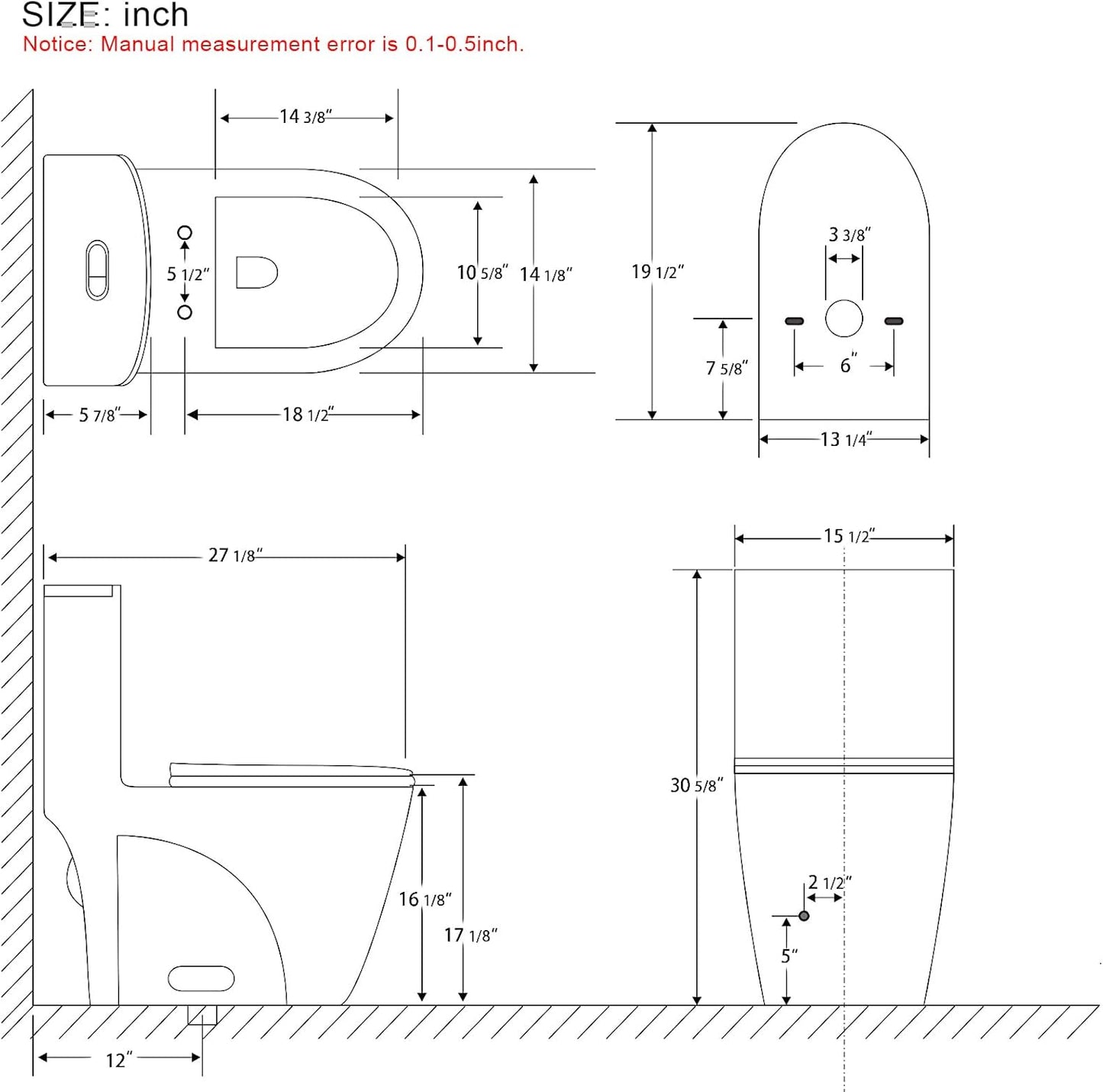 Elongated One Piece Toilet for Bathrooms, 1.1/1.6 GPF and MAP 1000g Dual Flush Compact Toilet with Soft Closing Seat, 17" Comfortable Height Seat, 12'' Rough-In (Pink)