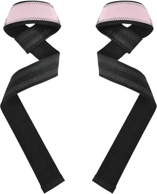 Coral Pink Neoprene Padded Lifting Strap, 26.9" Length, 1.5" Width, Grip Straps for Weight Lifting