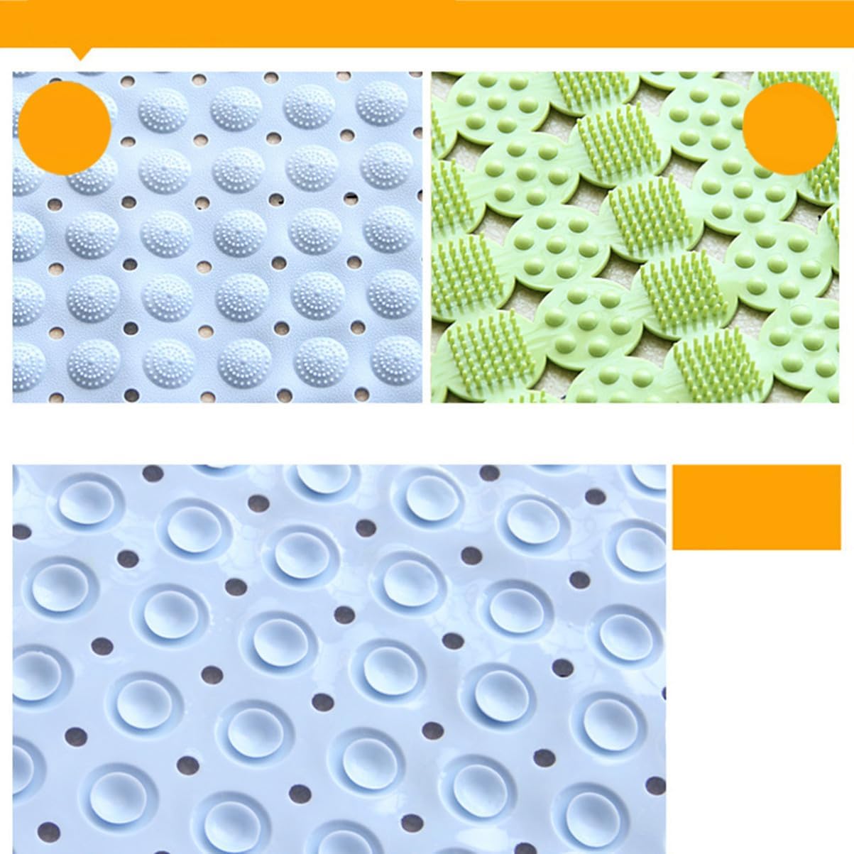 Unomor Non-Slip Bath Mat Suction Cups TPR Rubber PVC Pad Featuring Dots for Enhanced Safety Pink for Bathroom and Shower Use