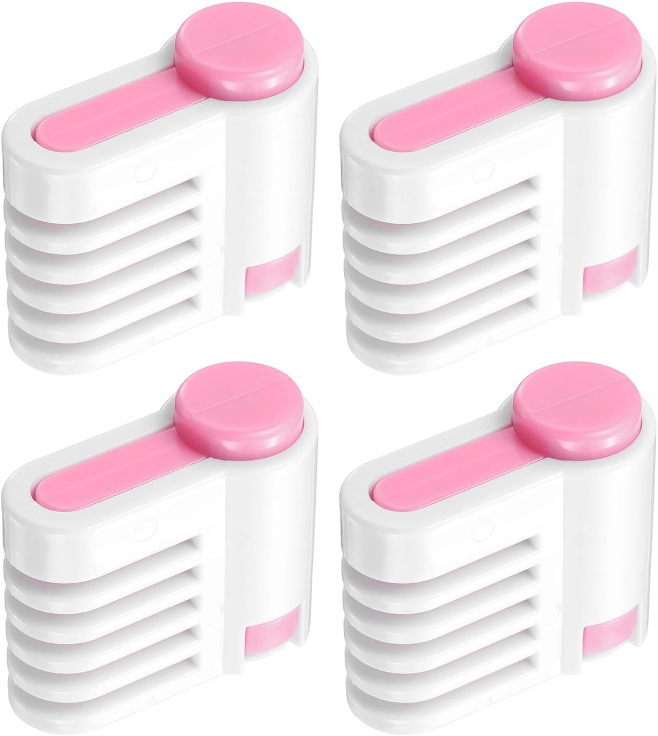 uxcell 4 Pcs Cake Leveler Slicer, DIY Cake Slicer, 5 Layers Bread Leveler, Pink
