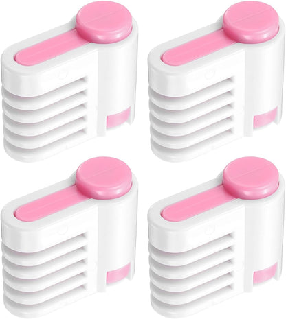 uxcell 4 Pcs Cake Leveler Slicer, DIY Cake Slicer, 5 Layers Bread Leveler, Pink
